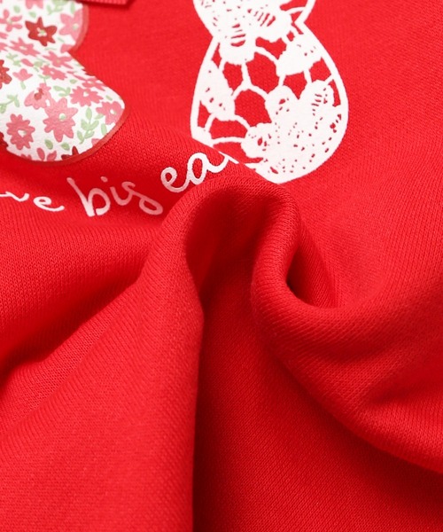 la poche biscuit（ラポシェビスキュイ）の「レースうさぎトレーナー（裏毛）（スウェット・キッズ・パープル/レッド・130/120/110/100/90/80）」の7枚目の写真