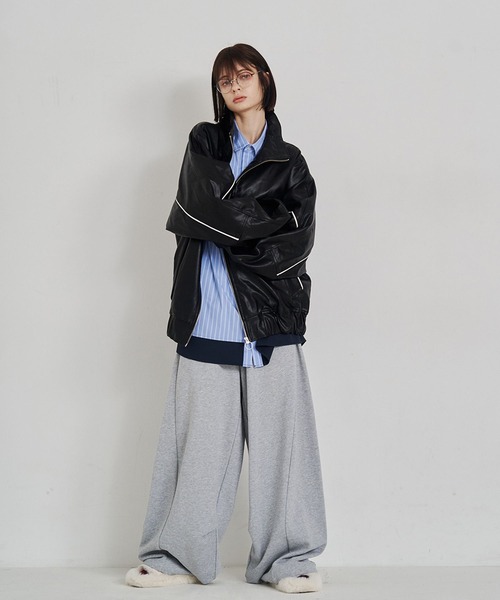 SeeSew(シーソー)の「【UNISEX】PANEL LINE SWEAT PANTS/パネルラインスウェットパンツ(スウェットパンツ・メンズ・グレー/ブラウン・M/L)」の4枚目の写真