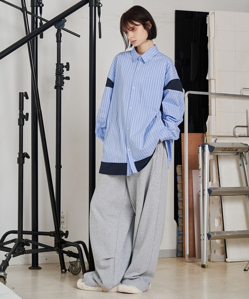 SeeSew(シーソー)の「【UNISEX】PANEL LINE SWEAT PANTS/パネルラインスウェットパンツ(スウェットパンツ・メンズ・グレー/ブラウン・M/L)」の5枚目の写真