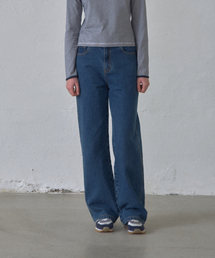 Classic Semi Wide Denim Pants_Middle Blue