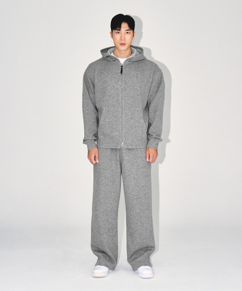 BORN TO WIN（ボーントゥウィン）の「KNIT LIKE HOODIE ZIP UP [MELANGE GREY]（ジャージ・メンズ・その他・1/2/3）」の3枚目の写真