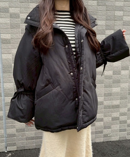 セール】2WAYリボンスリーブ中綿ジャケット【Muller Rossi】（ダウン