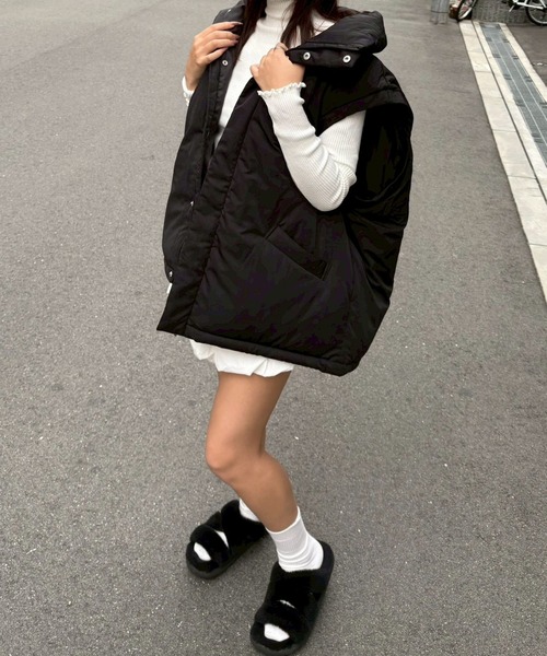 merrylatte（メリーラテ）の「2WAYリボンスリーブ中綿ジャケット【Muller Rossi】（ダウンジャケット/コート・レディース・ブラック・FREE）」の13枚目の写真