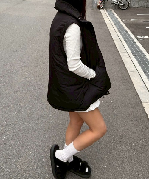 merrylatte（メリーラテ）の「2WAYリボンスリーブ中綿ジャケット【Muller Rossi】（ダウンジャケット/コート・レディース・ブラック・FREE）」の15枚目の写真