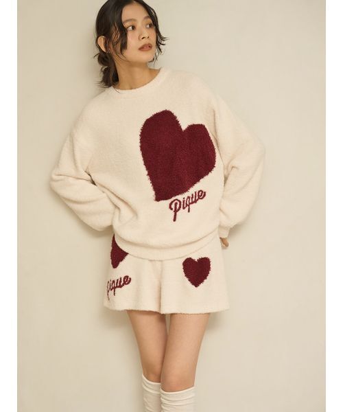 ONLINE限定】ハートジャガードプルオーバー＆ショートパンツセット
