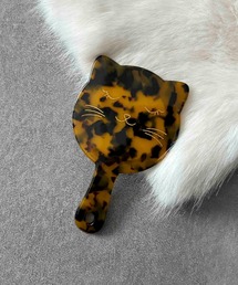 LOWO（ロワ）の「猫モチーフ 手鏡 コンパクトミラー かわいい ミニ メイクミラー キャット（手鏡/メイクミラー）」