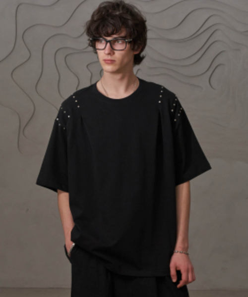 TENER(テネル)の「ショルダータックハッピースT(ブラック)(Tシャツ/カットソー・メンズ・その他・FREE)」の1枚目の写真