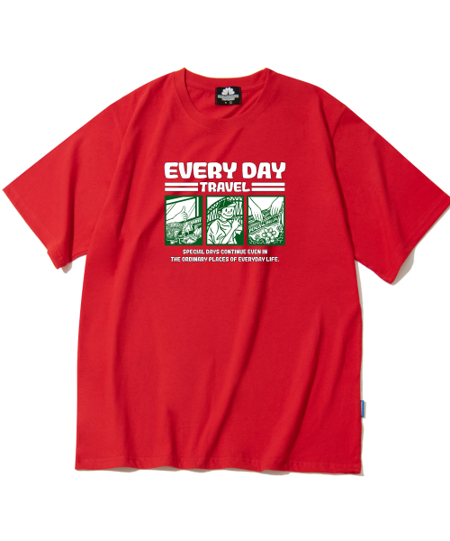 TRIPSHION(トリップション)の「EVERYDAY CARTTON グラフィックTシャツ - レッド(Tシャツ/カットソー・メンズ・その他・LARGE/MEDIUM/X-LARGE)」の1枚目の写真
