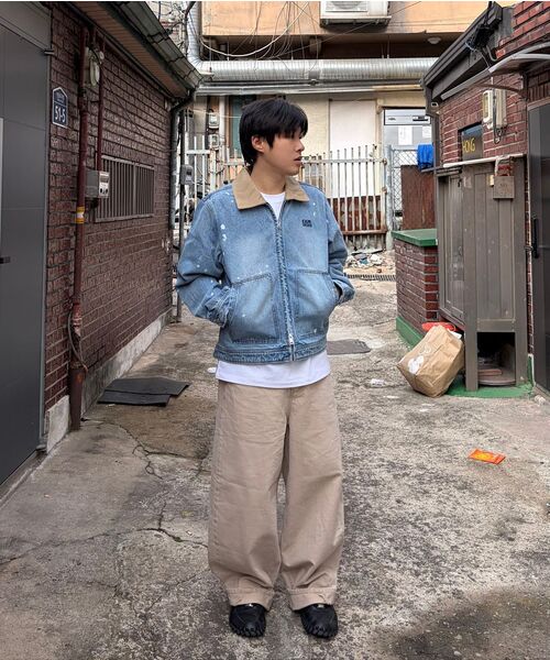 NOUN(ノウン)の「wide curved denim pants (sand beige)(デニムパンツ・メンズ・その他・0/1/2)」の8枚目の写真