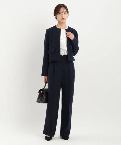 Andemiu（アンデミュウ）の「【WEB限定/T.P.O/2026】ストレートパンツ607876（スラックス・レディース・ネイビー/ブラック系1・LARGE/MEDIUM/SMALL）」の20枚目の写真