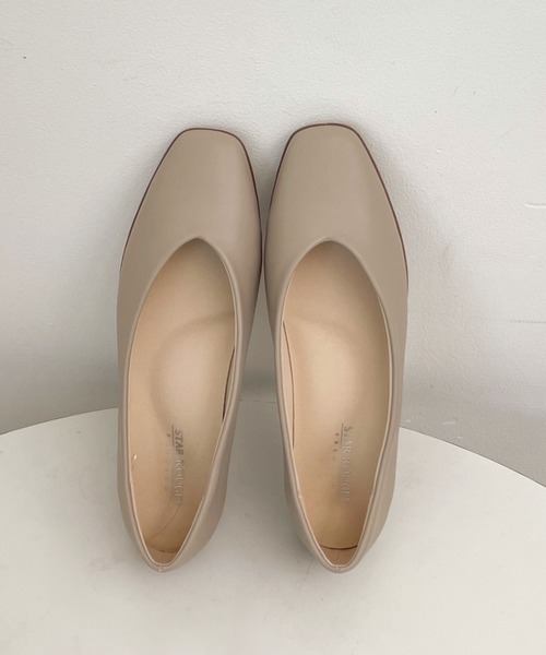 Shoes in Closet(シューズインクローゼット)の「【やわらか 軽い】スクエア Vカット ベーシック フラット パンプス 3027(パンプス・レディース・グレイッシュベージュ/ブラック・24.5cm/24.0cm/23.5cm/23.0cm/22.5cm/25.0cm/22.0cm)」の2枚目の写真