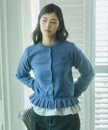 W COMO FRILL CARDIGAN [BLUE]