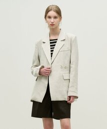 ADAUL（アダウル）の「リネンツーボタンポイントジャケット - ベージュ（テーラードジャケット）」