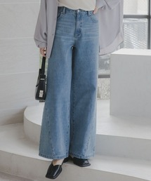 slattgir | 高身長　サイドＶラインデニムワイドパンツ（トールサイズ）Essenave(その他パンツ)