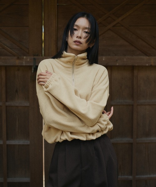 セール】フリースハーフジッププルオーバー（スウェット）｜hellam（へ