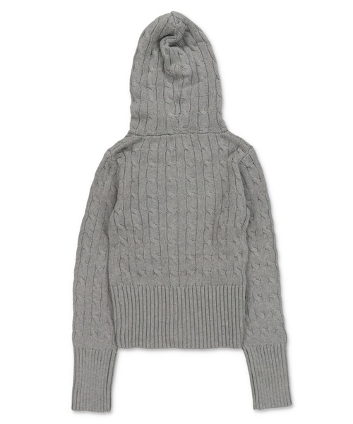 SPINNS（スピンズ）の「フード付きでこなれ感たっぷり★韓国っぽムード漂うケーブルニットカーデ（カーディガン/ボレロ・レディース・ボルドー/ネイビー/グレー/アイボリー・ONESIZE）」の9枚目の写真