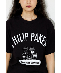 PHILIPPAKER（フィリップペイカー）の「ファミリー半袖Tシャツブラック（Tシャツ/カットソー）」