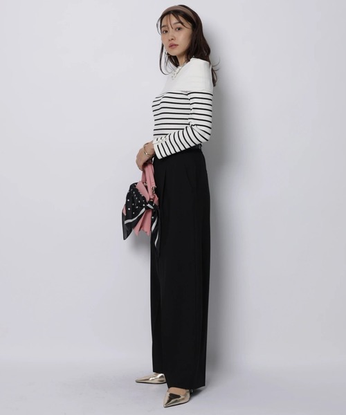 JUSGLITTY（ジャスグリッティー）の「ケープオフショルニット（ニット/セーター・レディース・ピンク系その他/ブラック系その他2/ホワイト/ミント/ブラック系その他・2）」の9枚目の写真