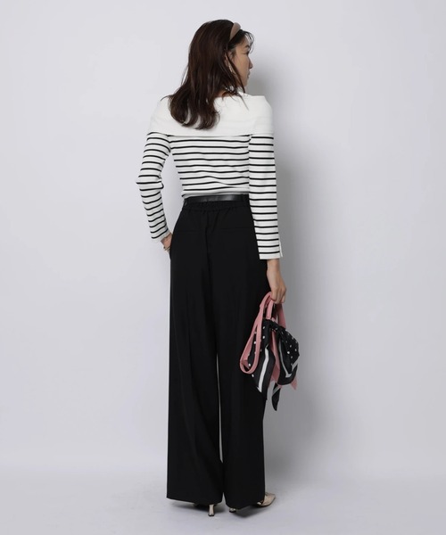 JUSGLITTY（ジャスグリッティー）の「ケープオフショルニット（ニット/セーター・レディース・ピンク系その他/ブラック系その他2/ホワイト/ミント/ブラック系その他・2）」の10枚目の写真