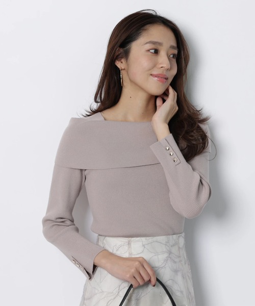 JUSGLITTY（ジャスグリッティー）の「ケープオフショルニット（ニット/セーター・レディース・ピンク系その他/ブラック系その他2/ホワイト/ミント/ブラック系その他・2）」の13枚目の写真