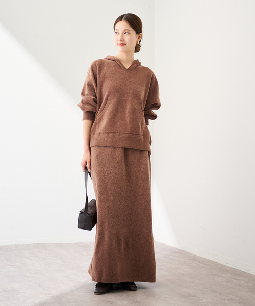 FRAMeWORK（フレームワーク）の「ショートモールスカート（スカート・レディース・ブラウン/ベージュ・38/36）」の3枚目の写真