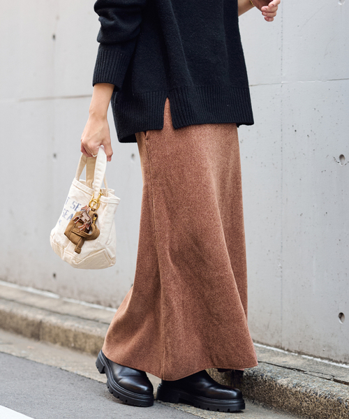 FRAMeWORK（フレームワーク）の「ショートモールスカート（スカート・レディース・ブラウン/ベージュ・38/36）」の12枚目の写真