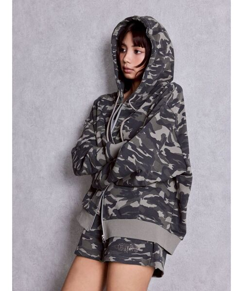 GYDA セットアップ ラメパーカー ラメショートパンツ 迷彩柄 GYDA Shortラメパーカー【セットアップ着用可能】（パーカー）｜GYDA