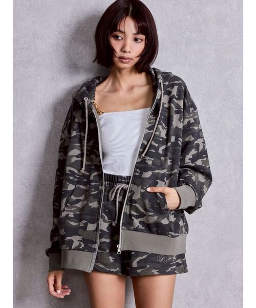 NEW BACK GYDAラインストーンラメパーカー（パーカー）｜GYDA