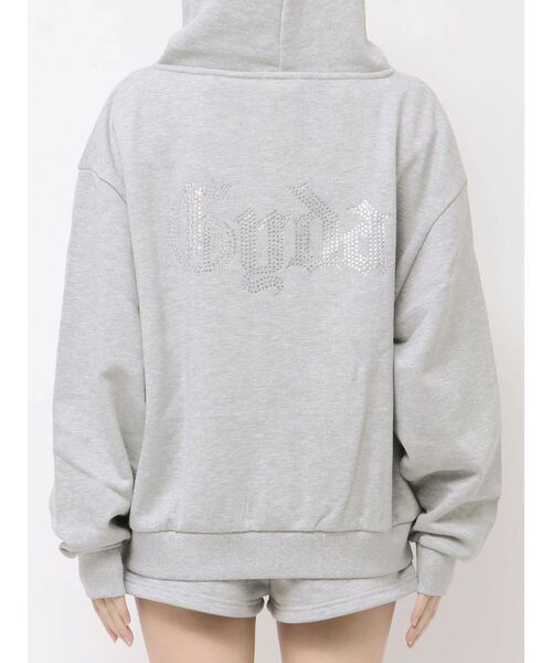 GYDA（ジェイダ）の「NEW BACK GYDAラインストーンラメパーカー（パーカー・レディース・その他1/ライトグレー/オフホワイト/ブラック・FREE）」の9枚目の写真