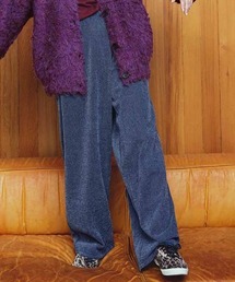 MEDE19F | ＭＥＤＥ１９Ｆ　ラップデザイン裏起毛シェニールデニムパンツ〈ブルー〉(デニムパンツ)