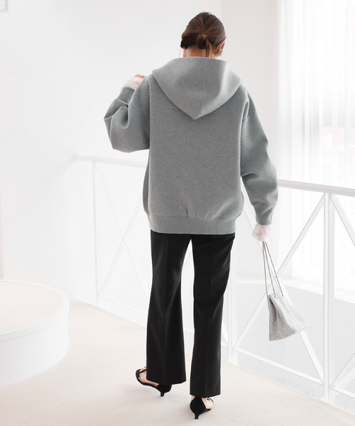 JOURNAL STANDARD relume（ジャーナルスタンダード　レリューム）の「《WEB限定追加4》フーディーブルゾン（パーカー・レディース・チャコールグレー/スミクロ/ブラウン・FREE）」の5枚目の写真