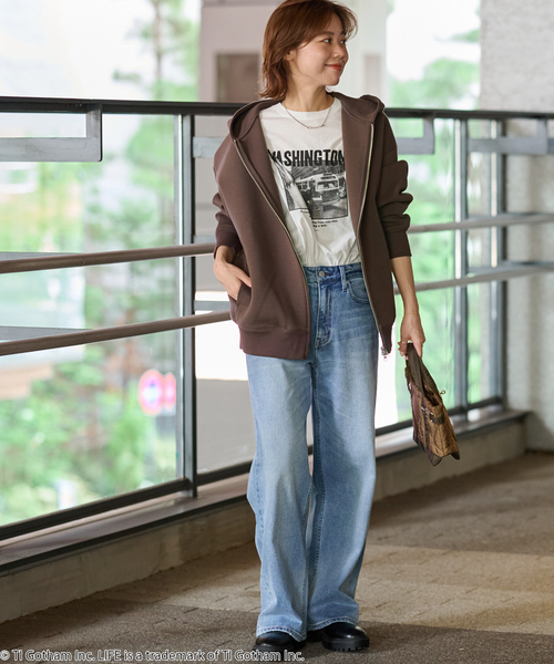 JOURNAL STANDARD relume（ジャーナルスタンダード　レリューム）の「《WEB限定追加4》フーディーブルゾン（パーカー・レディース・チャコールグレー/スミクロ/ブラウン・FREE）」の16枚目の写真