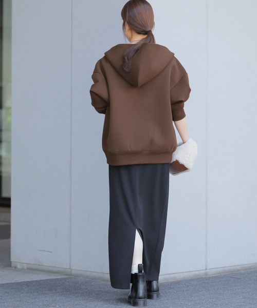 JOURNAL STANDARD relume（ジャーナルスタンダード　レリューム）の「《WEB限定追加4》フーディーブルゾン（パーカー・レディース・チャコールグレー/スミクロ/ブラウン・FREE）」の16枚目の写真