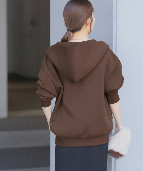 JOURNAL STANDARD relume（ジャーナルスタンダード　レリューム）の「《WEB限定追加4》フーディーブルゾン（パーカー・レディース・チャコールグレー/スミクロ/ブラウン・FREE）」の19枚目の写真