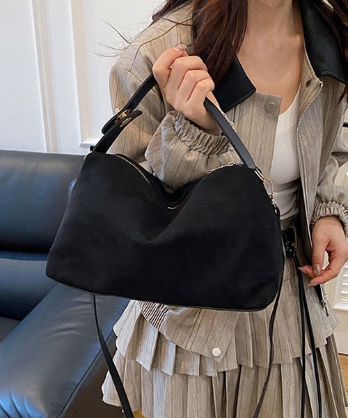 folka(フォルカ)の「12D61-NK スエードライク ワンハンドル 2wayハンドバッグ(ハンドバッグ・レディース・ブラウン/ブラック・ONESIZE)」の16枚目の写真
