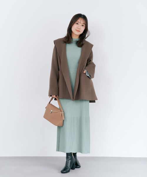 COHINA(コヒナ)の「パネルリブマーメイドニットスカート 【低身長・小柄女性】(スカート・レディース・グレー/グリーン/ベージュ・REGULAR/SHORT)」の20枚目の写真