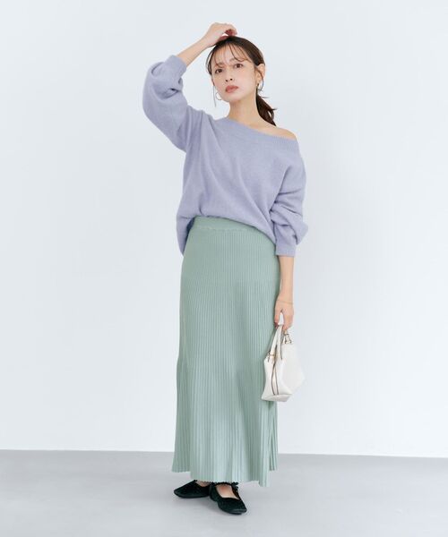 COHINA(コヒナ)の「パネルリブマーメイドニットスカート 【低身長・小柄女性】(スカート・レディース・グレー/グリーン/ベージュ・REGULAR/SHORT)」の21枚目の写真