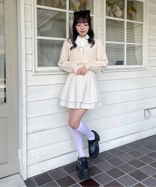 abc une face(アーベーセーアンフェイス)の「レイヤードケーブルニット(ニット/セーター・レディース・チャコールグレー/グレー/ピンク/ブラック・FREE)」の20枚目の写真