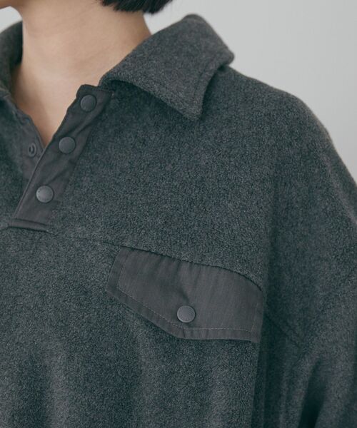 AMERICAN HOLIC(アメリカンホリック)の「ハーフスナップフリースワンピース(ワンピース・レディース・ネイビー/ベージュ/チャコールグレー・FREE)」の7枚目の写真