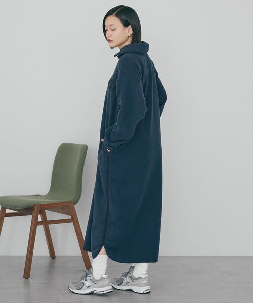 AMERICAN HOLIC(アメリカンホリック)の「ハーフスナップフリースワンピース(ワンピース・レディース・ネイビー/ベージュ/チャコールグレー・FREE)」の12枚目の写真