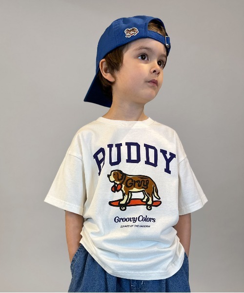 GROOVY COLORS（グルービーカラーズ）の「BUDDY Tee（Tシャツ/カットソー・キッズ・ホワイト・135/145）」の5枚目の写真