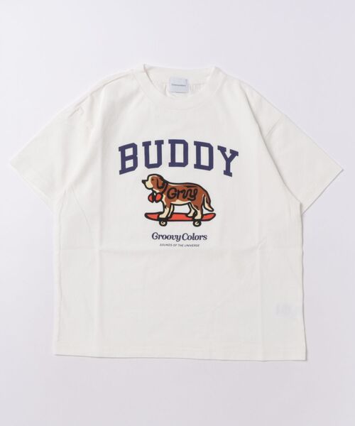 GROOVY COLORS（グルービーカラーズ）の「BUDDY Tee（Tシャツ/カットソー・キッズ・ホワイト・135/145）」の2枚目の写真
