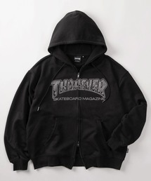 THRASHER（スラッシャー）の「【70】【THRASHER/スラッシャー】アソート アップリケ刺繍 ダブルジップ ジップパーカー/裏毛/ショート丈有り（パーカー）」