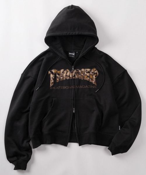 THRASHER（スラッシャー）の「【70】【THRASHER/スラッシャー】アソート アップリケ刺繍 ダブルジップ ジップパーカー/裏毛/ショート丈有り（パーカー・メンズ・ブラック/ブラック系その他2/ブラック系その他/アッシュグレー/ピンク・FREE/M/L/XL）」の18枚目の写真