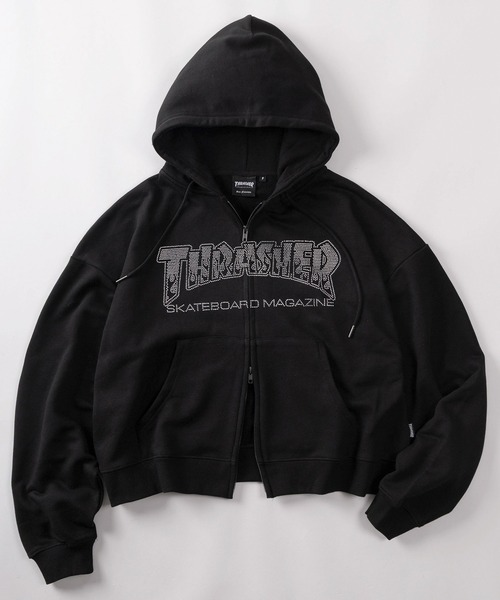 70】【THRASHER/スラッシャー】アソート アップリケ刺繍 ダブルジップ