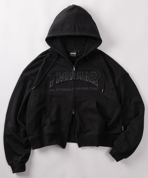 70】【THRASHER/スラッシャー】アソート アップリケ刺繍 ダブルジップ