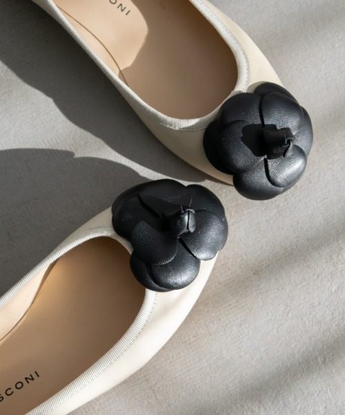 inter-chaussures（インターショシュール）の「【WEB先行予約】【FABIO RUSCONI】ラウンドトウフラットカメリアバレエ(F61513)（パンプス・レディース・アイボリー・35/36/37/38/39）」の6枚目の写真