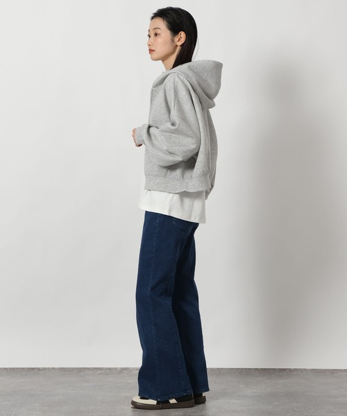 LAKOLE（ラコレ）の「ショートダンボールZIPパーカー / 643749（パーカー・レディース・ブラック/グレー/ネイビー/ピンク・FREE）」の11枚目の写真