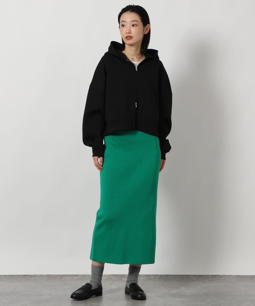 LAKOLE（ラコレ）の「ショートダンボールZIPパーカー / 643749（パーカー・レディース・ブラック/グレー/ネイビー/ピンク・FREE）」の5枚目の写真