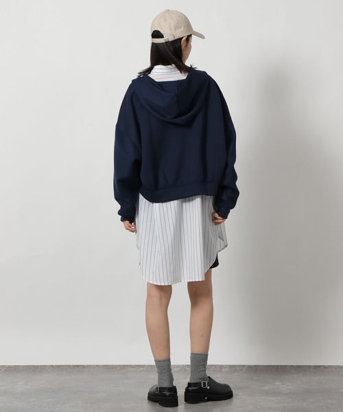 LAKOLE（ラコレ）の「ショートダンボールZIPパーカー / 643749（パーカー・レディース・ブラック/グレー/ネイビー/ピンク・FREE）」の20枚目の写真